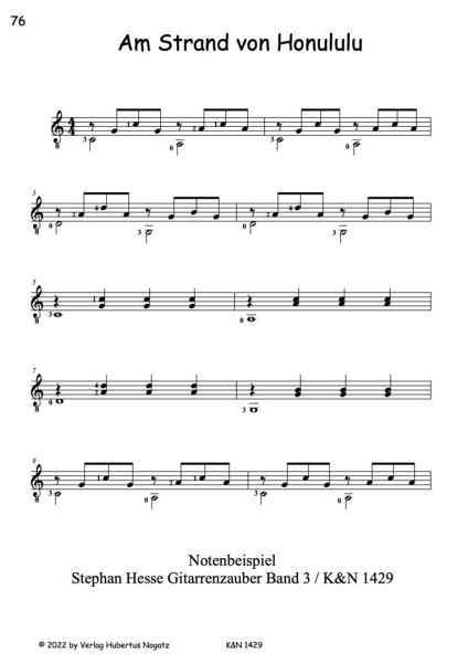 Hesse, Stephan: Gitarrenzauber Band 3 - Die Tirando-Schule, Gitarrenschule Beispiel 7