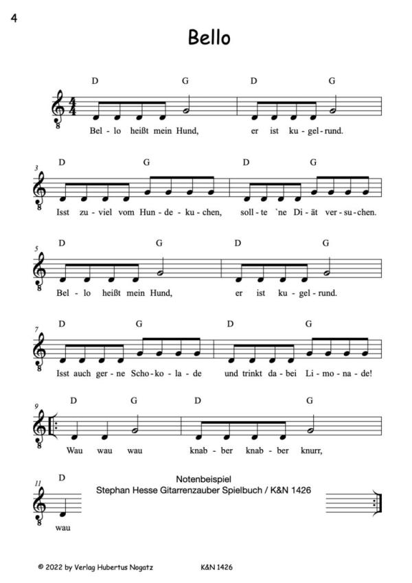 Hesse, Stephan: Gitarenzauber Playbook, suitable for the children's guitar method "Gitarrenzauber" sample 2