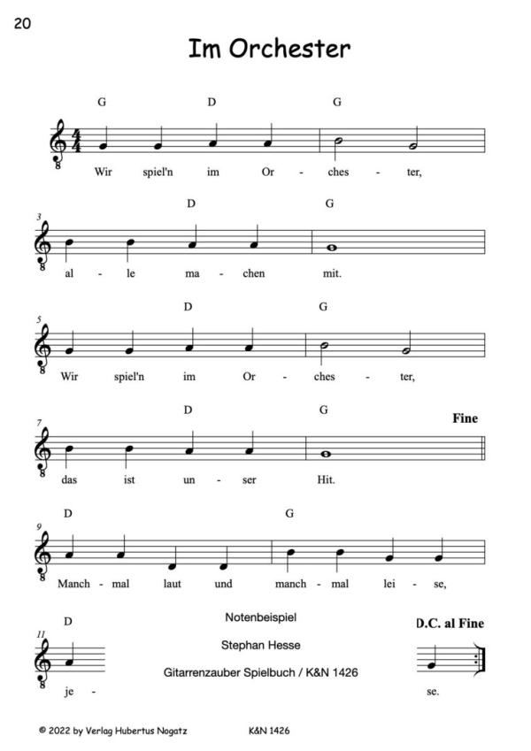Hesse, Stephan: Gitarenzauber Playbook, suitable for the children's guitar method "Gitarrenzauber"  sample3