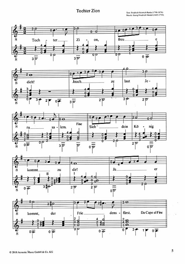 Hübner, Thomas und Steitz, Tilman: Mit der Gitarre durch die Weihnachtszeit, advanced Christmas Guitar Solos and Duets, sheet music sample