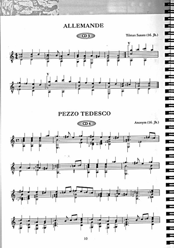 Saitenwege Vol. 1 by Otto Humbach, Pieces from 5 Centuries for Guitar solo, sheet music sample