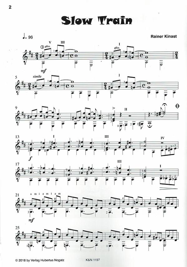 Pusak, Jörg, Kinast, Rainer: On the Railroad - 7 intermediate guitar solos, sheet music sample