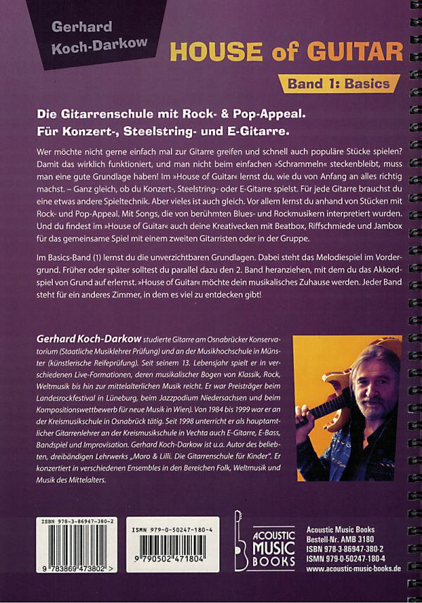 Koch-Darkow, Gerhard: House of Guitar, Die Gitarrenschule mit Rock- und Pop-Appeal, Band 1, Basics + audio Download Inhalt