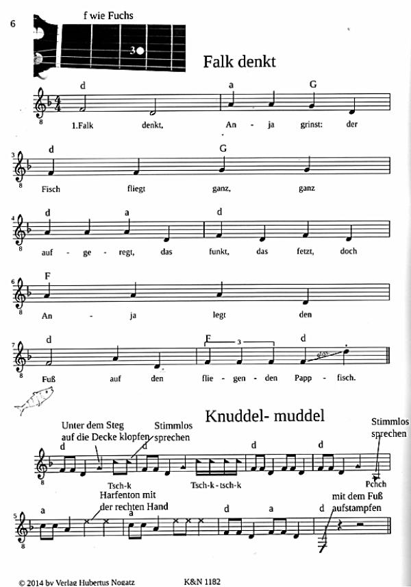 Kotucha, Matthias: Aber bitte jetzt Bässe!, leichte Stücke auf den Bass-Saiten für Gitarre solo, Noten Beispiel