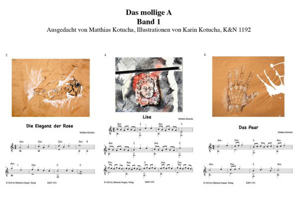Kotucha, Matthias & Karin: Das mollige A Band 1, leichte Stücke mit leeren Bässen für Gitarre solo, Noten Beispiel