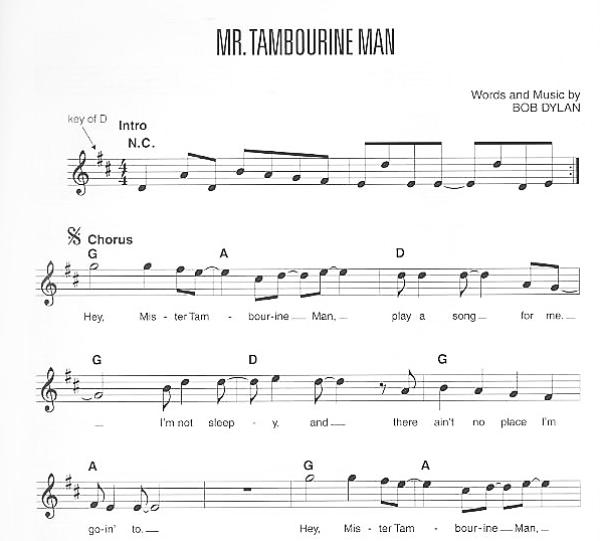Leichte Pop Melodien für Gitarre, einstimmige Melodie, Text und Akkorde, Noten Beispiel