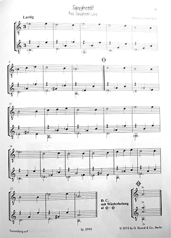 Linnemann, Maria: Meine ersten Gitarrensolos für 1-2 Gitarren Band 2, Noten Beispiel