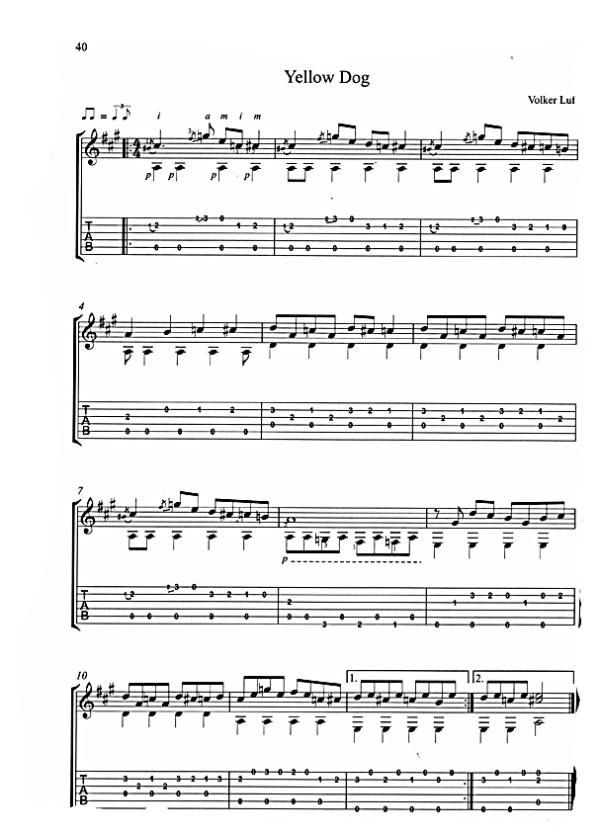 Luft, Volker: Blues Story, Fingerstyle Blues für Einsteiger, Blues Techniken und Stücke für Gitarre, Noten Besipiel
