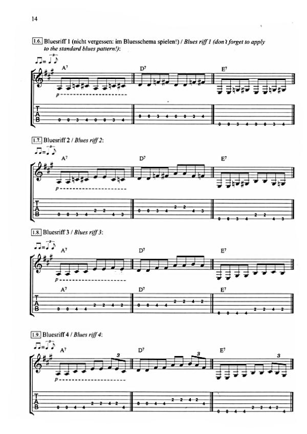 Luft, Volker: Blues Story, Fingerstyle Blues für Einsteiger, Blues Techniken und Stücke für Gitarre Beispiel