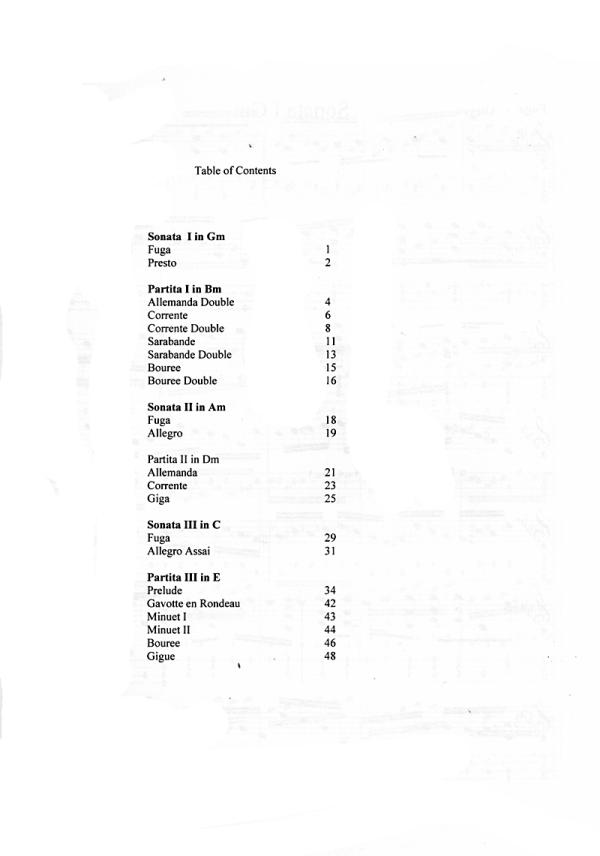Bach, Johann Sebastian: Violin-Sonatas and Partitas for Mandolin solo, sheet music by Mike Marshall content