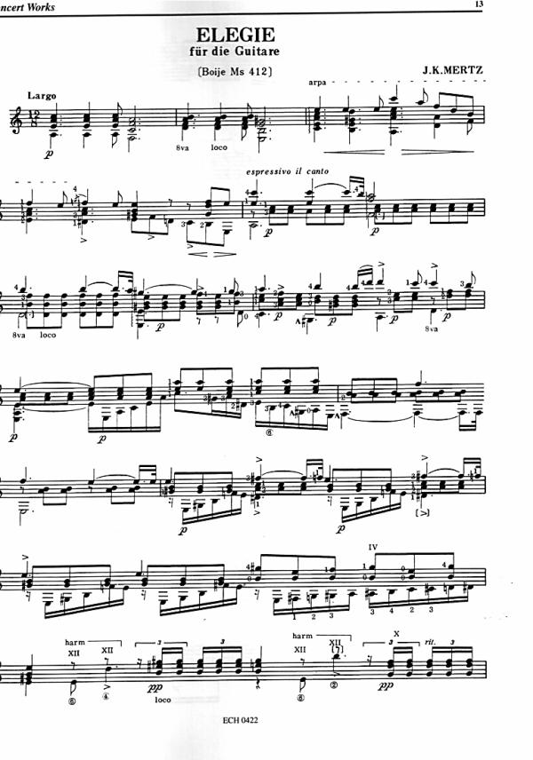 Mertz, Johann Kaspar: Guitar Works Vol. 6, Concert Works, Edition Simon Wynberg, sheet music sample