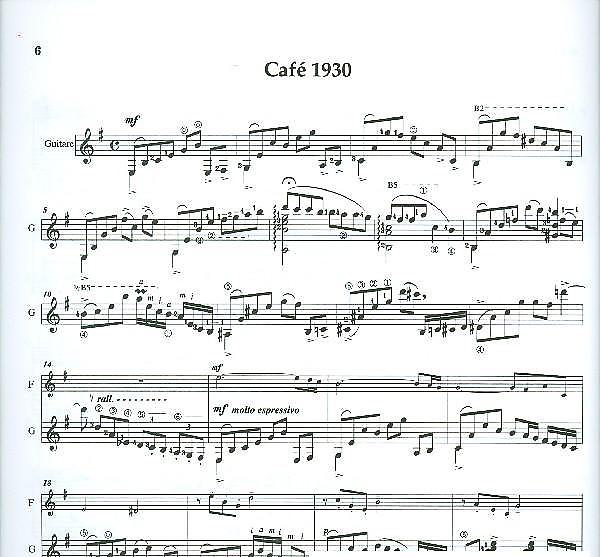 Piazzolla, Astor: Histoire du Tango für Flöte und Gitarre, Noten Beispiel