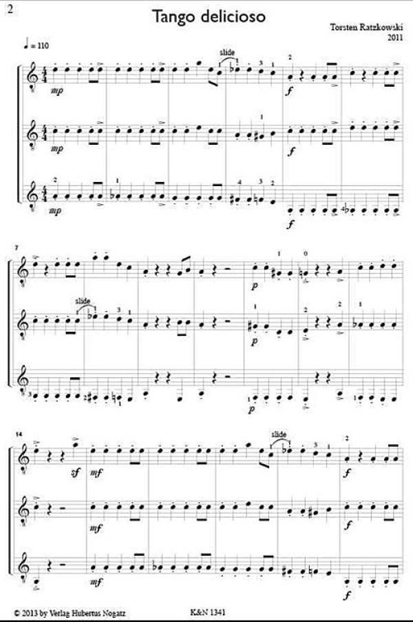 Ratzkowski, Torsten: Alles Tango für 3 Gitarren oder Gitarrenensemble, Noten Beispiel