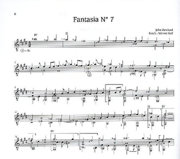 Reif, Werner: Lautenstücke der Renaissance England für Gitarre solo, Noten Beispiel