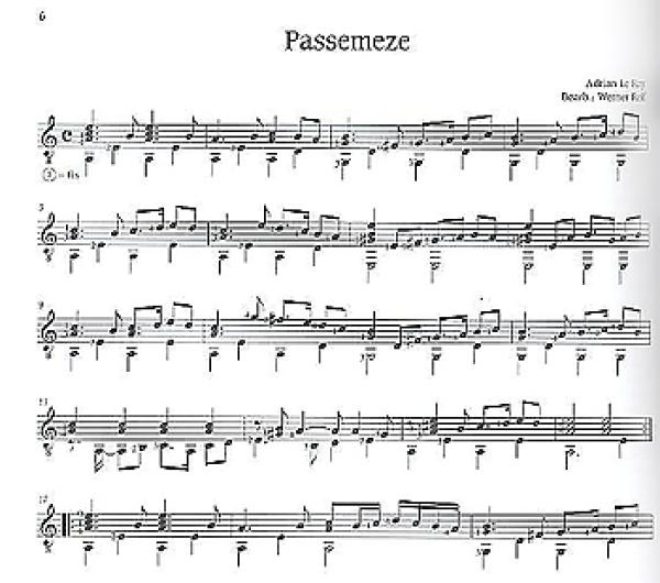 Reif, Werner: Lautenstücke der Renaissance Frankreich für Gitarre solo, Noten Beispiel