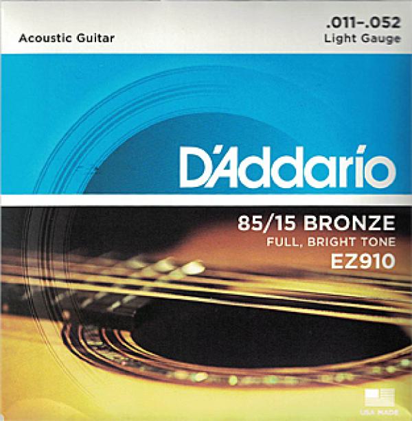 Saiten für Westerngitarre, D`Addario EZ910, light, 011 - 052, Bronze 85/15