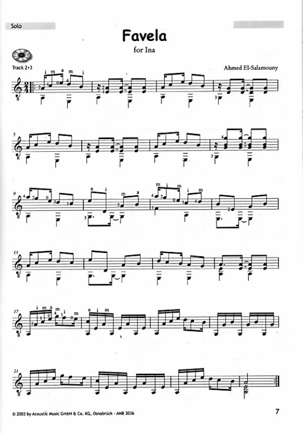 El-Salamouny, Ahmed: Copacabana, 12 Brasilianische Stücke für 1-2 Gitarren Beispiel