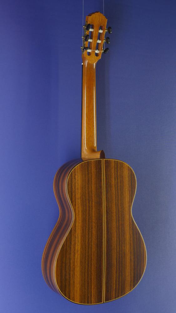 Sascha Nowak Luthier Guitar,  Double Top cedar, Madagascar rosewood, scale 65 cm, year 2020, Classical Guitar, back view