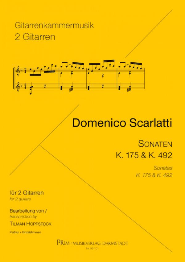 Scarlatti, Domenico: 2 Sonaten, K.175 und K.492 für 2 Gitarren, Noten
