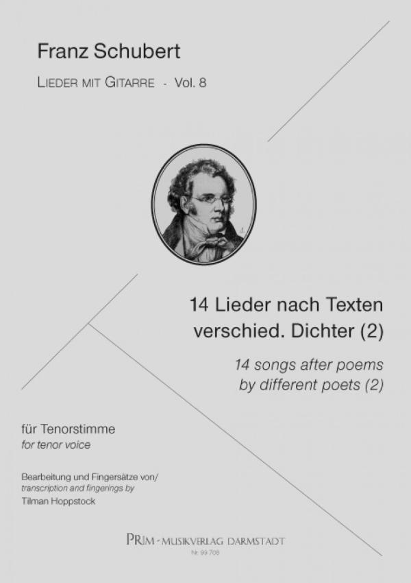 Schubert, Franz: 14 Lieder nach verschiedenen Dichtern (2) für Tenor und Gitarre - Lieder mit Gitarre Band 8, Noten