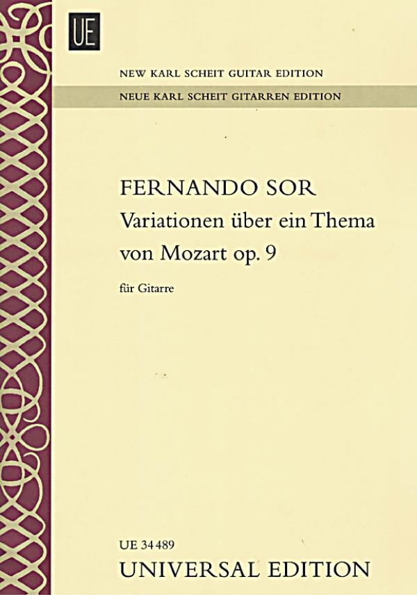 Sor, Fernando: Variations on a Theme by Mozart op. 9 for solo guitar, sheet music