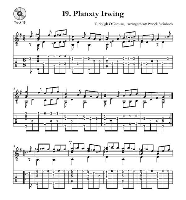 Steinbach, Patrick: Carolan for Guitar - 21 Irish pieces for guitar or melody instrument (C) and guitar, notes sample