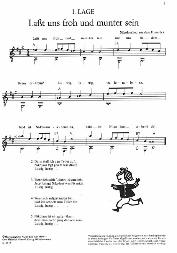 Teschner, Hans Joachim: Jingle Bells, Noten für Gitarre, Weihnachtslieder, Beispiel