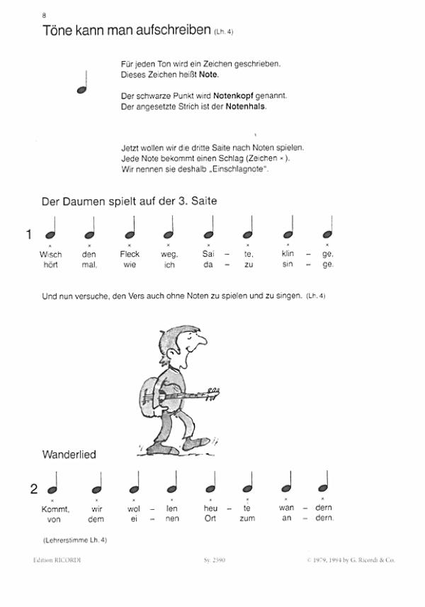 Teuchert, Heinz: Meine Gitarrenfibel Band 1, Gitarrenschule für Kinder Beispiel