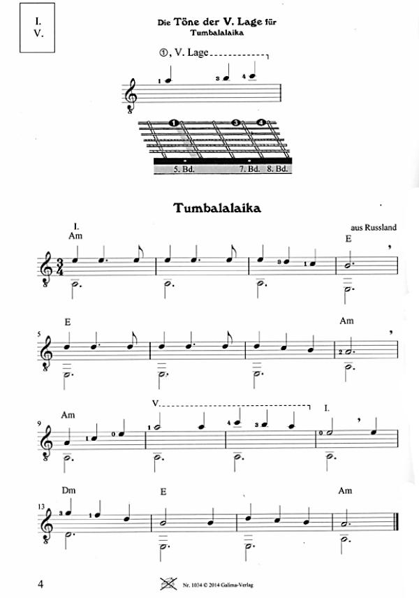 Wagenschein, Matthias: Intruduction to playing in positions, with open basses, guitar solo sheet music sample