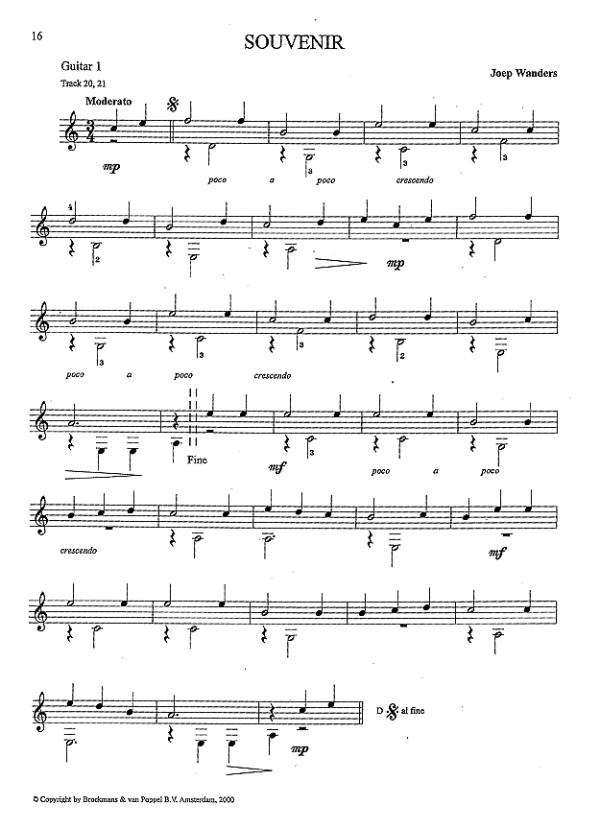 Wanders, Joep: Go for C-Duets! - easy guitar duos, notes sample guitar 1