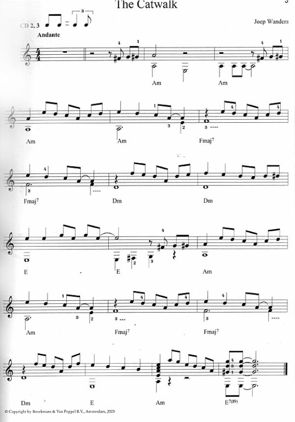 Wanders, Joep: Guitar Festival 1, easy to intermediate pieces for guitar solo, sheet music sample