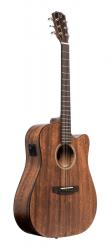J.N. Dovern DOV D-CFI, Westerngitarre in Dreadnought-Form mit Tonabnehmer und massiver Mahagonidecke, mit Cutaway, Akustikgitarre mit Pickup
